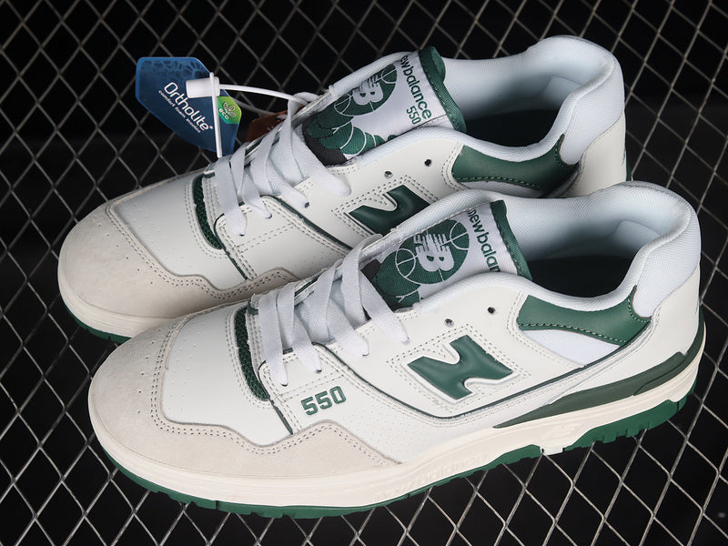 NEW BALANCE 550 WHITE/WHITE/GREEN