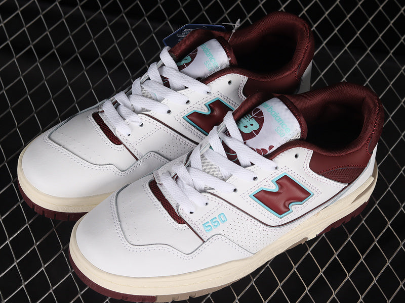 NEW BALANCE 550 WHITE/WINE RED/BLUE