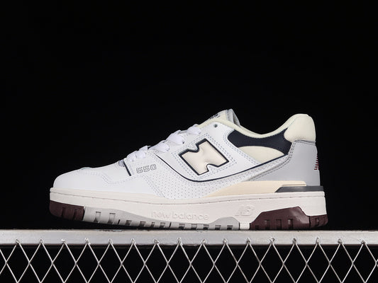 NEW BALANCE 550 WHITE/NATURAL INDIGO/BURGUNDY