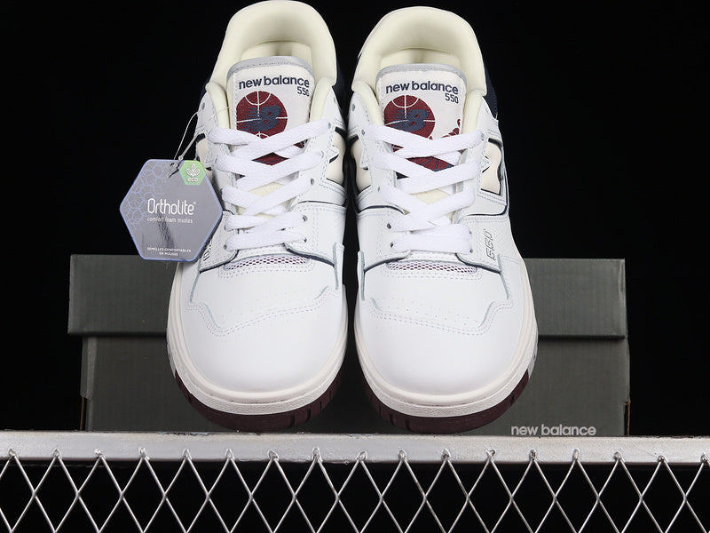 NEW BALANCE 550 WHITE/NATURAL INDIGO/BURGUNDY