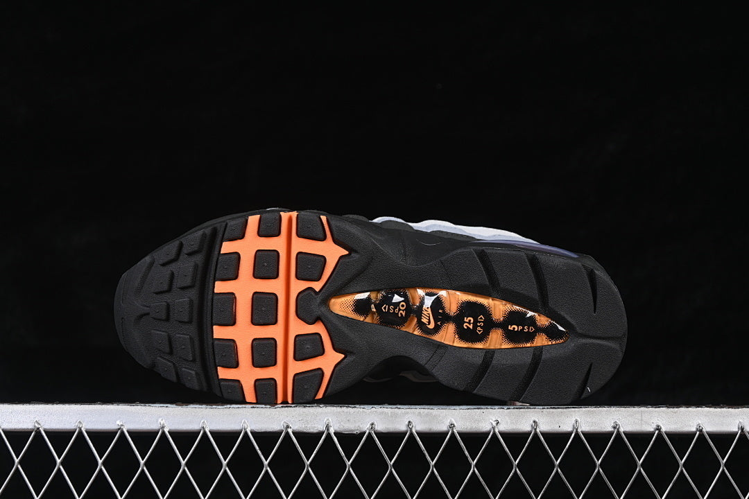 AIR MAX 95 OG RUNNING SHOES BLACK/BRIGHT MANDARIN