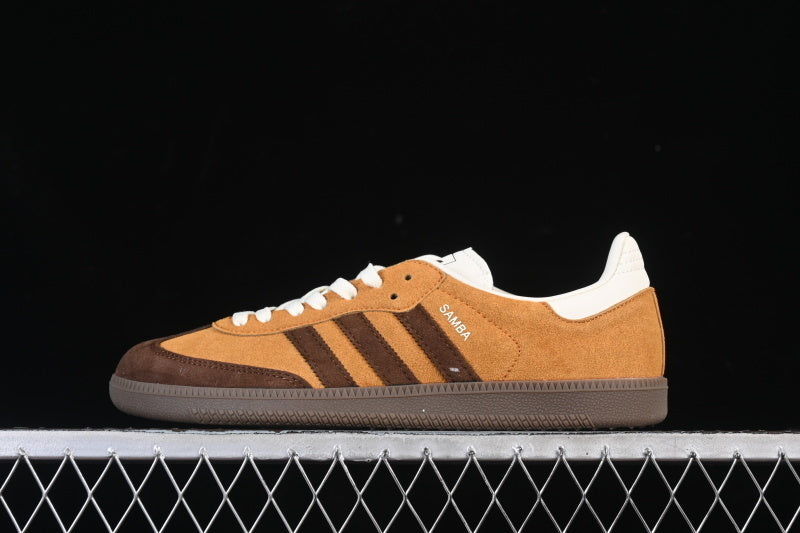 SAMBA OG CLOVER CASUAL BOARD SHOES KHAKI/COFFEE/WHITE