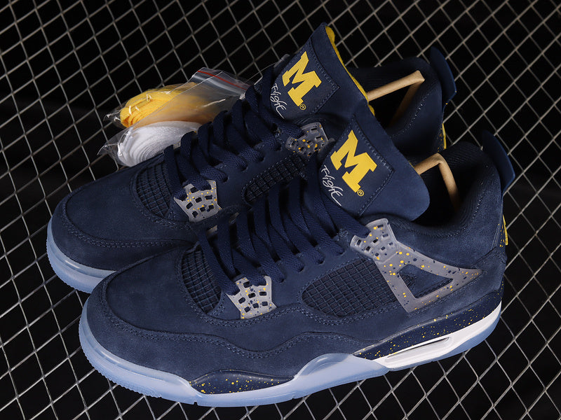 AIR JORDAN 4 RETRO MICHIGAN WOLVERINES NAVY/AMARILLO/WHITE