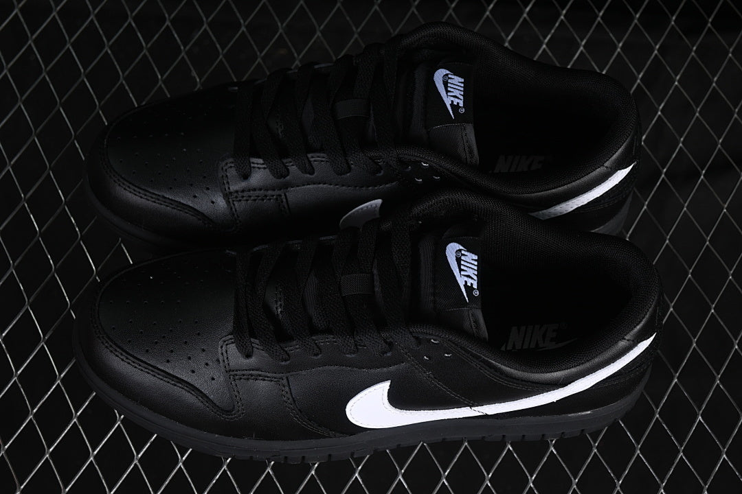 NIKE DUNK LOW SWOOSH LOW-TOP CASUAL SNEAKERS BLACK/WHITE