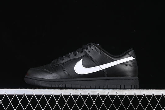 NIKE DUNK LOW SWOOSH LOW-TOP CASUAL SNEAKERS BLACK/WHITE