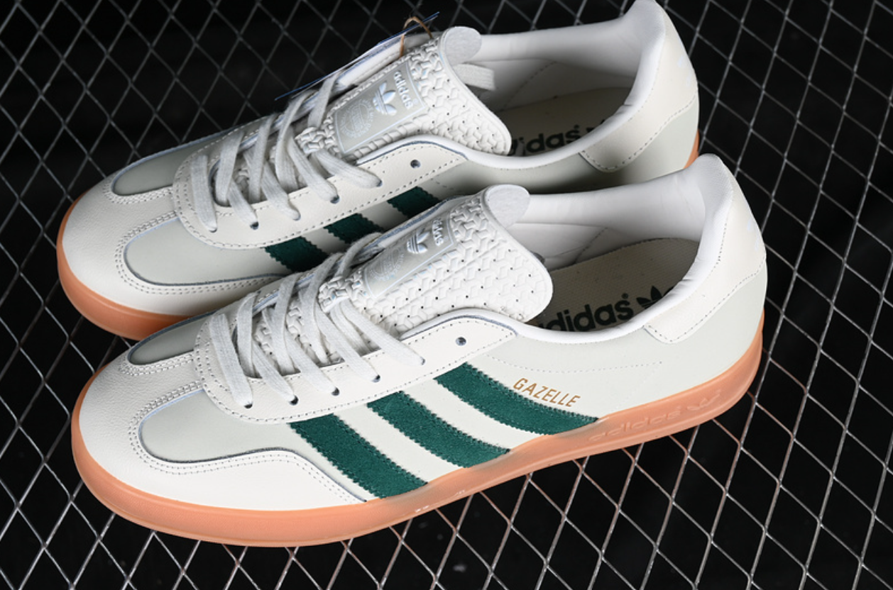 ADIDAS ORIGINALS GAZELLE INDOOR WHITE/GREEN/BROWN