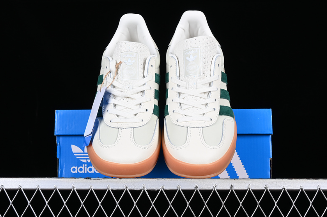 ADIDAS ORIGINALS GAZELLE INDOOR WHITE/GREEN/BROWN