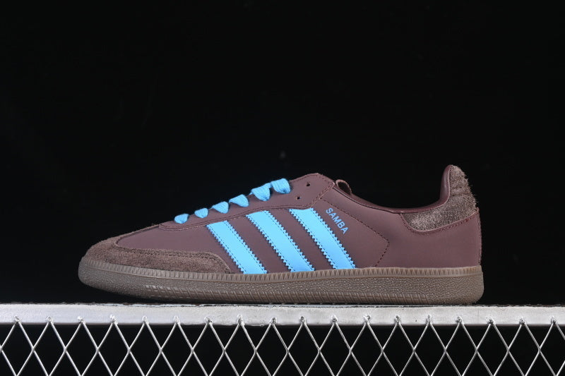 SAMBA OG CLOVER CASUAL BOARD SHOES SKY BLUE/WINE RED