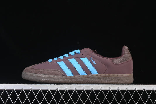 SAMBA OG CLOVER CASUAL BOARD SHOES SKY BLUE/WINE RED