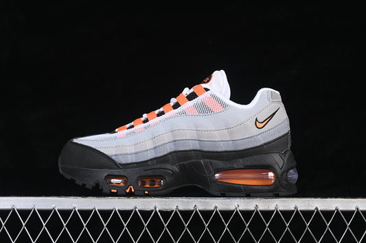 AIR MAX 95 OG RUNNING SHOES BLACK/BRIGHT MANDARIN