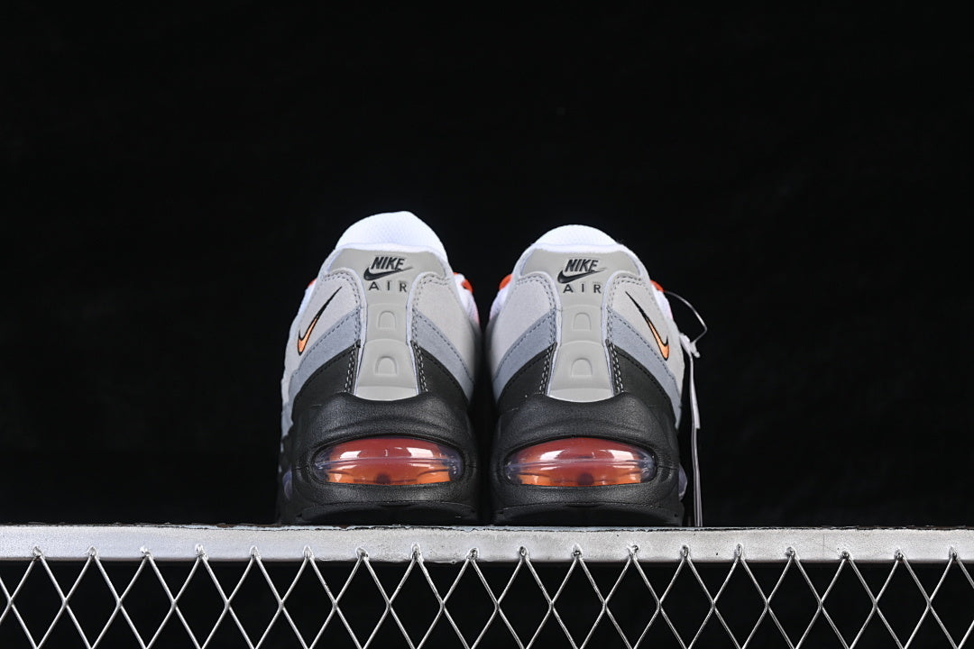 AIR MAX 95 OG RUNNING SHOES BLACK/BRIGHT MANDARIN