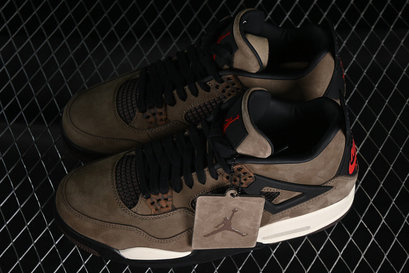 AIR JORDAN 4 RETRO Travis Scott WHITE/BLACK/BROWN